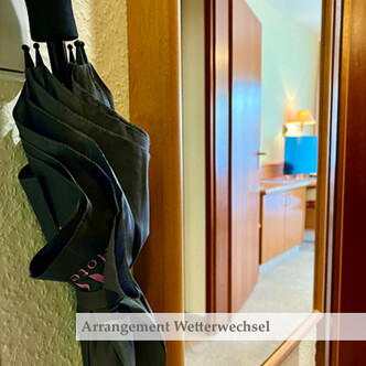 Schirm im Zimmer des Hotel Rose im Zentrum von Baiersbronn